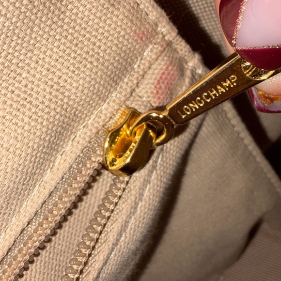 Longchamp le pliage collection tote basket bag handbag crossbody leather canvas - Picture 8 of 16